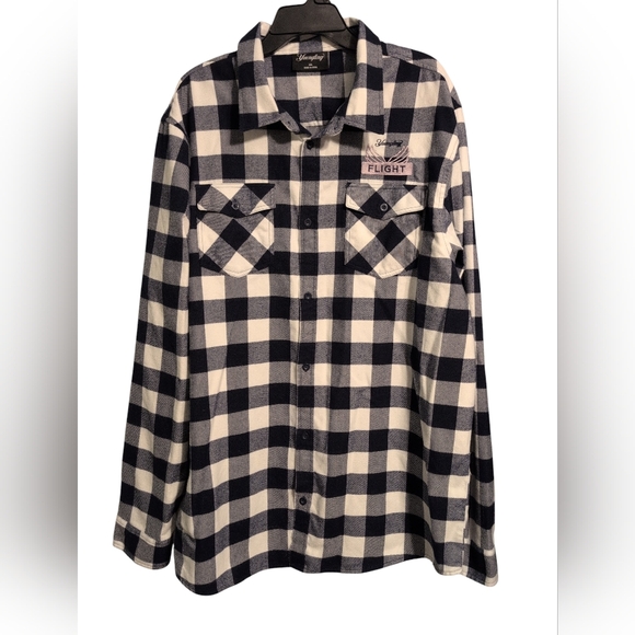 Yuengling Other - Yuengling Flight Casual Mens Blue and White Checkered Casual Flannel Shirt 3XL